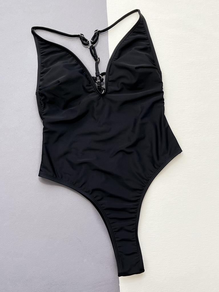 Damen Bademode Einfarbig Einteiliger Badeanzug Sexy Hohl Bikini Bademode Badeanzüge
