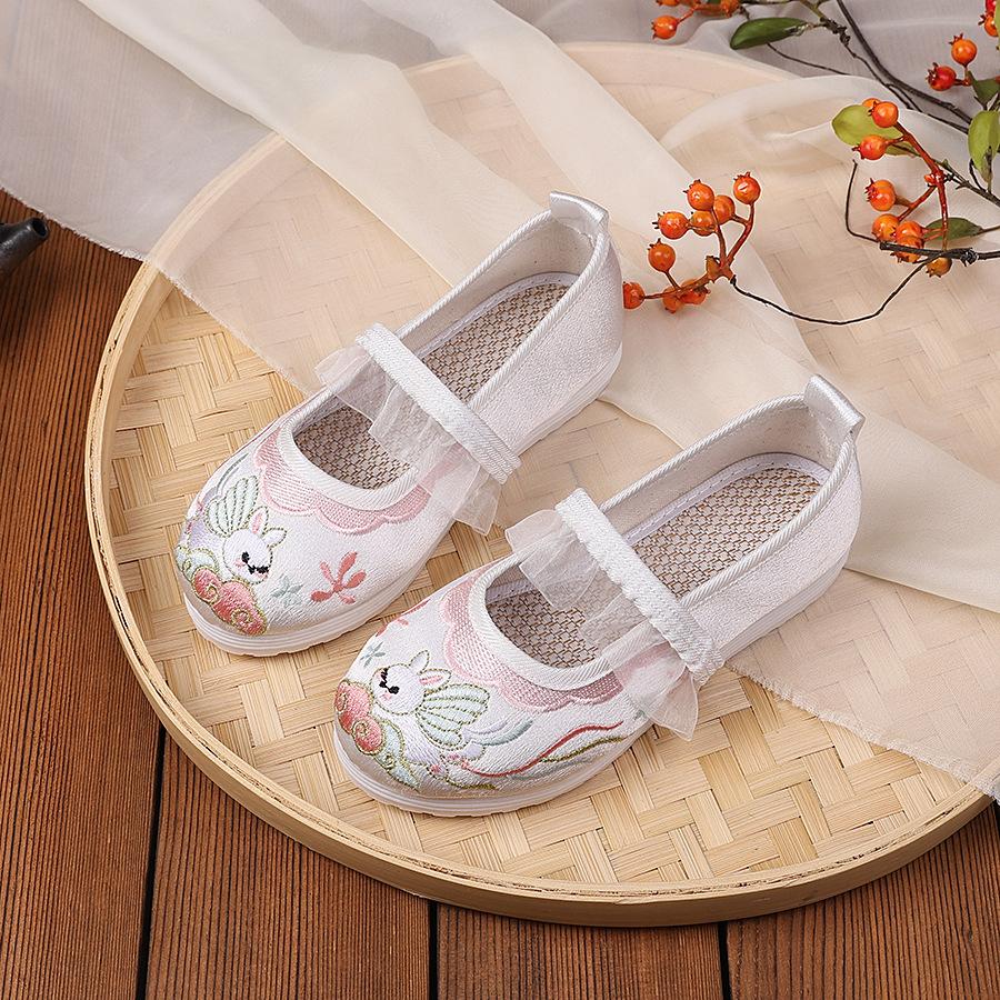 [Xiaofei Rabbit] 2025 New Summer Children's Antique Embroidery Antique Embroidery Shoes Chinese Style with Hanfu Shoes