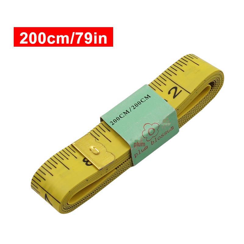 

Мягкая пластиковая рулетка 1,5 м 2 м - двойная дюймовая и сантиметровая линейка для пошива и измерения одежды 1.6*200cm with iron head жёлтый