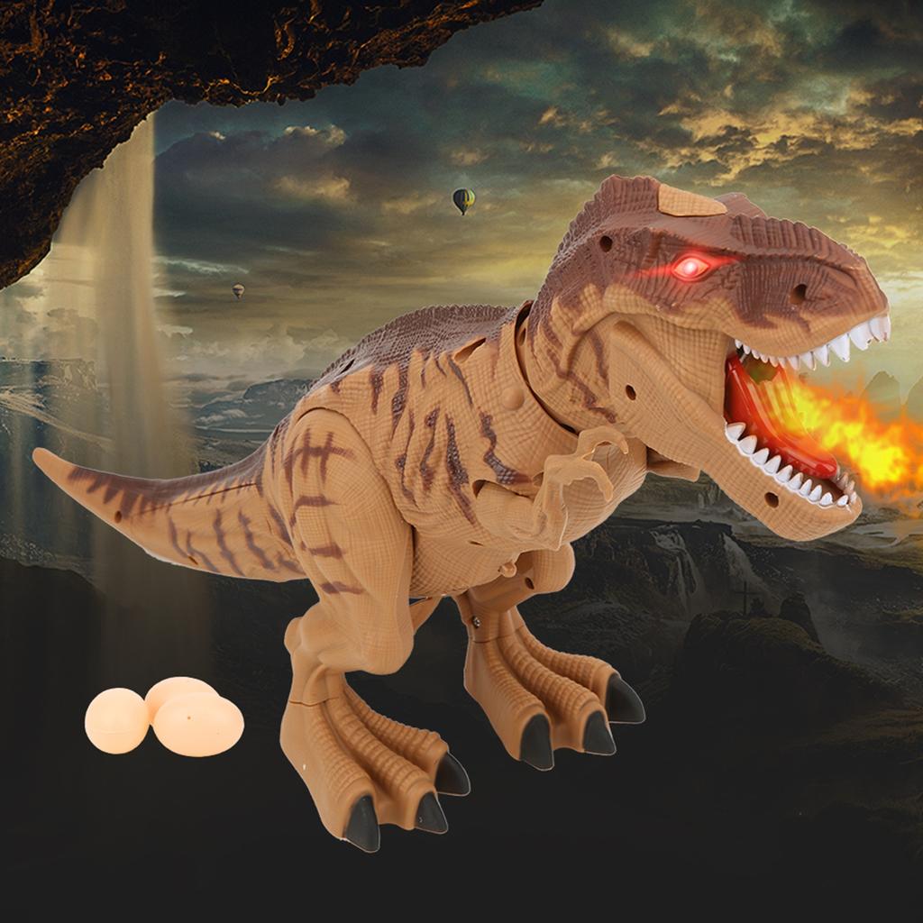 Electric Dinosaur Figures Intelligent Music Light Walking Spray Animals Model Kid Novelty Gift Toys