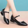 Women Cute Pointed Toe Light Weight Anti Skid Square Heel Shoes for Student Lady School Comfort Heel Pumps Ab615