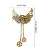 Steampunk Großer Zahnrad-Brosche Mechanische Schal Revers-Pin Flügel Kette Fünfecke Brustnadel für Frauen Mädchen Männer