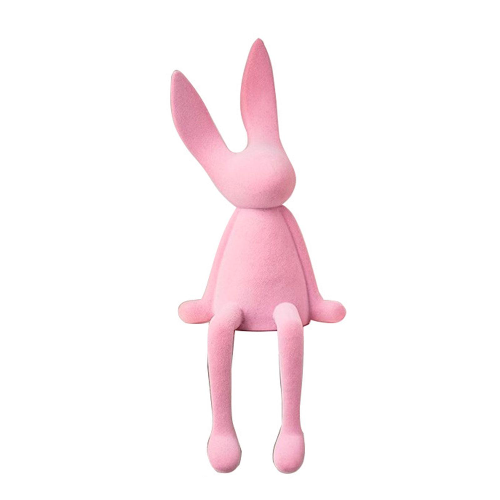 

Милая бархатная флокированная сидящая фигурка кролика, мягкая на ощупь флокированная статуэтка кролика высотой 28 см, флокированная фигурка кролика 2