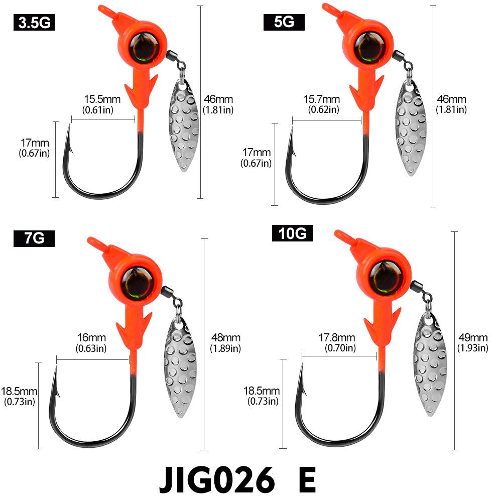 Colored Spinner Big Eye Lead Head Hooks: 3.5g, 5g, 7g, 10g for Fishing