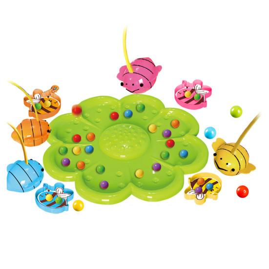 1 Set Bee Bean Picking Fishing Game Magnetic Bead Catcher Tabletop Game with Headband