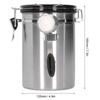 Coffee Bean Container with Exhaust Valve Tea Leaf Storage Canister for Kitchen Use(Silver Spoon 1.8L (Filled 750g Coffee Bean))
