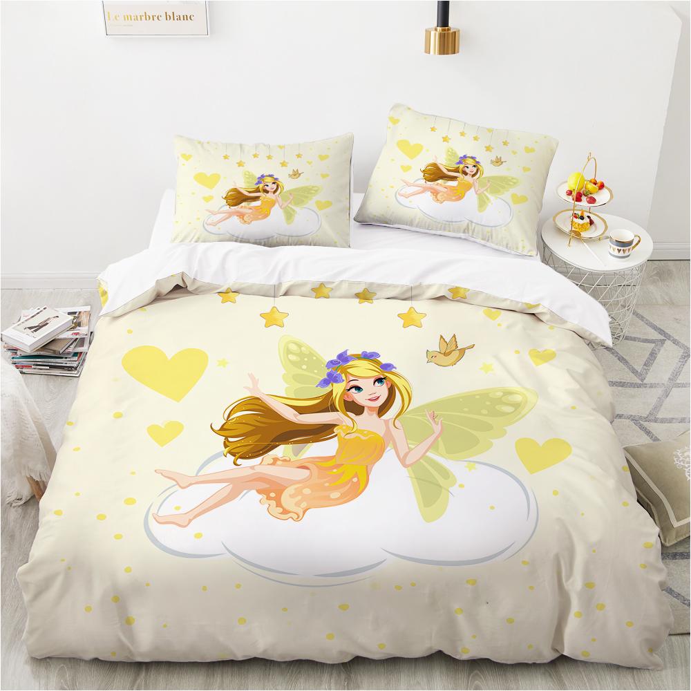 

Пододеяльник для девочки Упаковка Размер King Full Size Фиолетовый Фея Литье Магии Односпальный Размер Упаковка Постельного Белья Микрофибра Мультяшный Стиль Девичья Тема EU single(135x200cm)