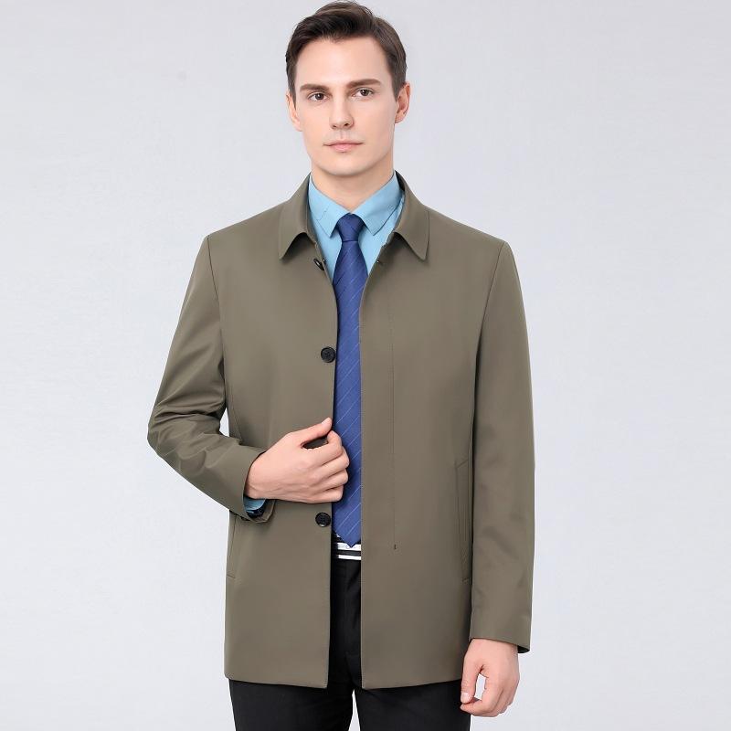 

Деловой повседневный пиджак с лацканами, тонкое пальто для мужчин среднего возраста, наряд для папы, весенне-осенняя административная куртка без глажки 170