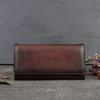 Johnature Retro Genuine Leather Women's Wallet Long Hand Bag Natural Cowhide Solid Color Phone Purse Card Holder