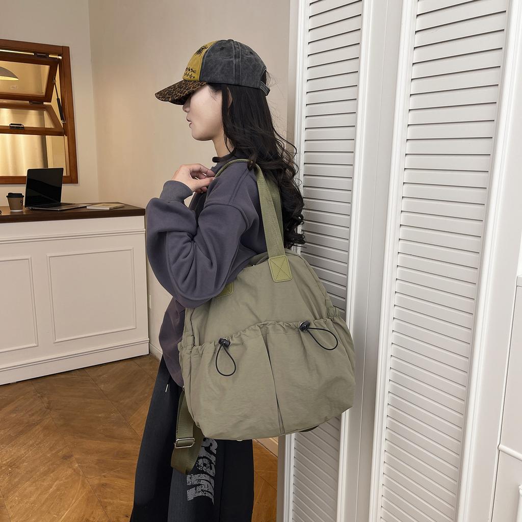 Schoolbag Large Capacity Waterproof Nylon Backpack Women's Casual Travel Bag Lightweight Storage Backpack Mori Women's Storage Bag Zipper