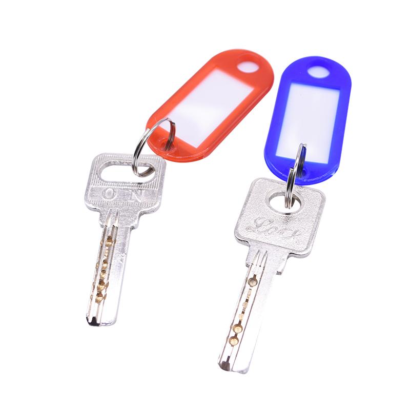 50pcs/lot Colorful Plastic Keychain Key Tags Label Numbered Name Baggage Tag ID Label Name Tags With Split Ring