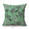 Toile De Jouy Jungle Animals Tiger Giraffe Tiger Crane Birds Navy Blue Greenish Pattern Decorative Pillow Case Car Cushion Cover