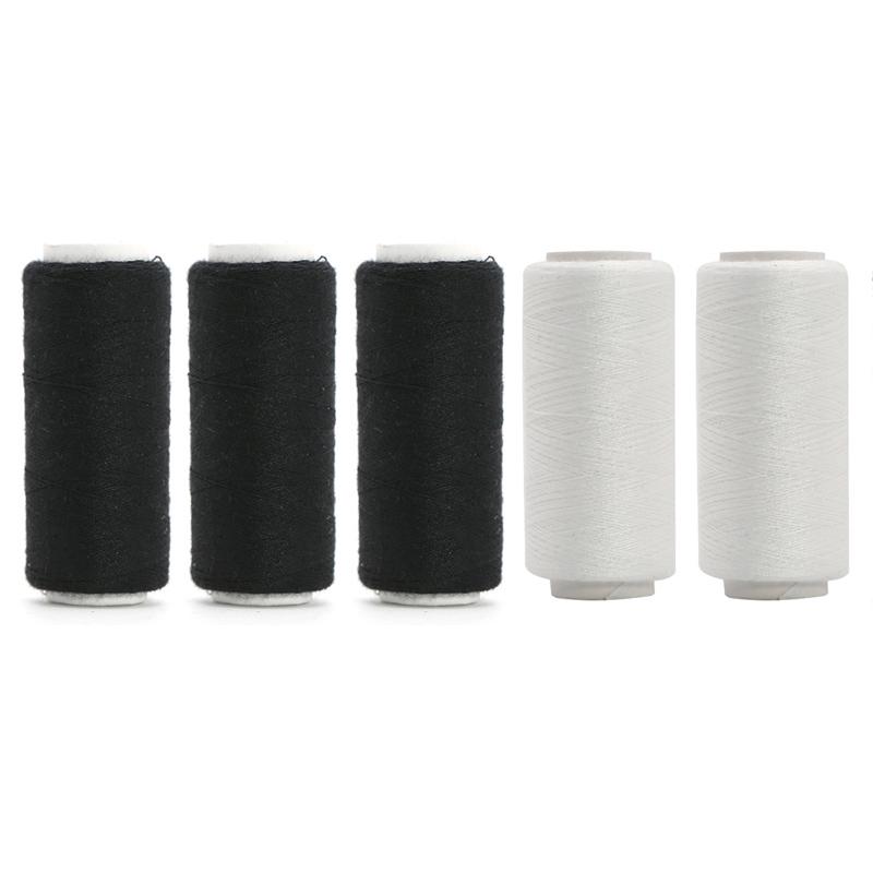 402 Polyester Black & White Sewing Thread Set: Small Roll for Machine & Hand Sewing, Needle & Thread for Household & Clothes Use.