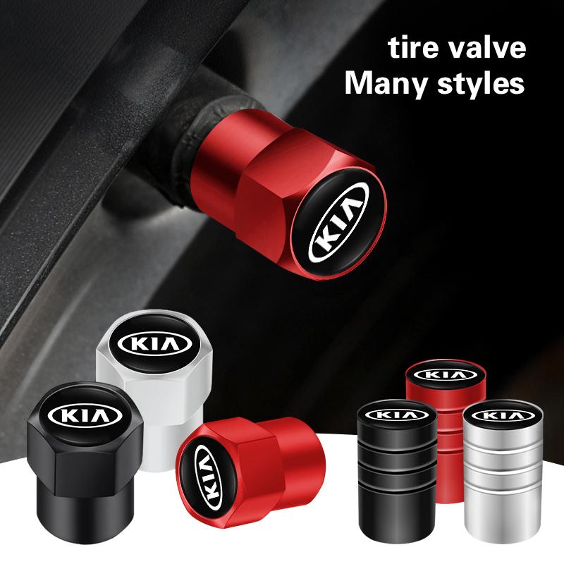 ZPFY2 1Set Car Styling Metal Wheel Tire Valve Caps Dust Accessories For KIA Rio 4 Ev3 Ev6 Niro Stonic Sportage GT-Line Ceed Picanto K9