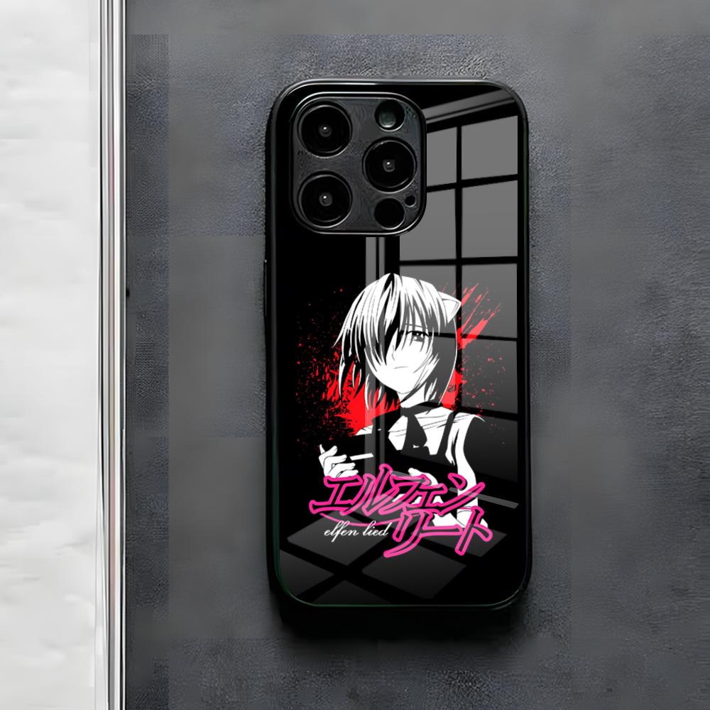 Elfen Lied Anime Phone Case For IPhone 17 Air 16 E Pro Max 15 14 13 Mini 12 Pro 11 Max Plus Black Glass Cover