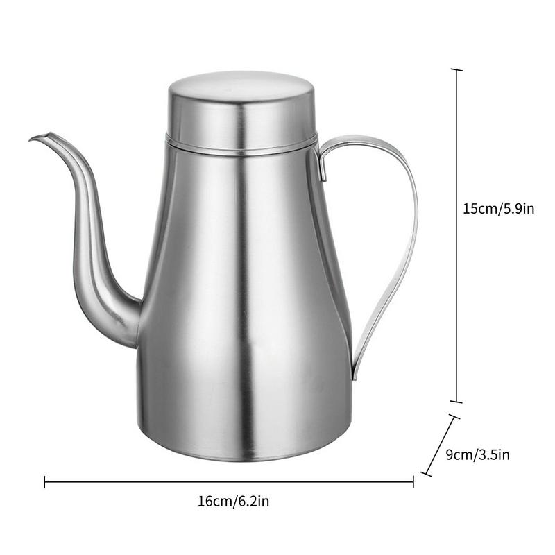 Ölbehälter zum Kochen Edelstahl Tropffreier Ölbehälter 13oz Lebensmittelqualität Ölspender Mehrzweck-Öltopf für Olive
