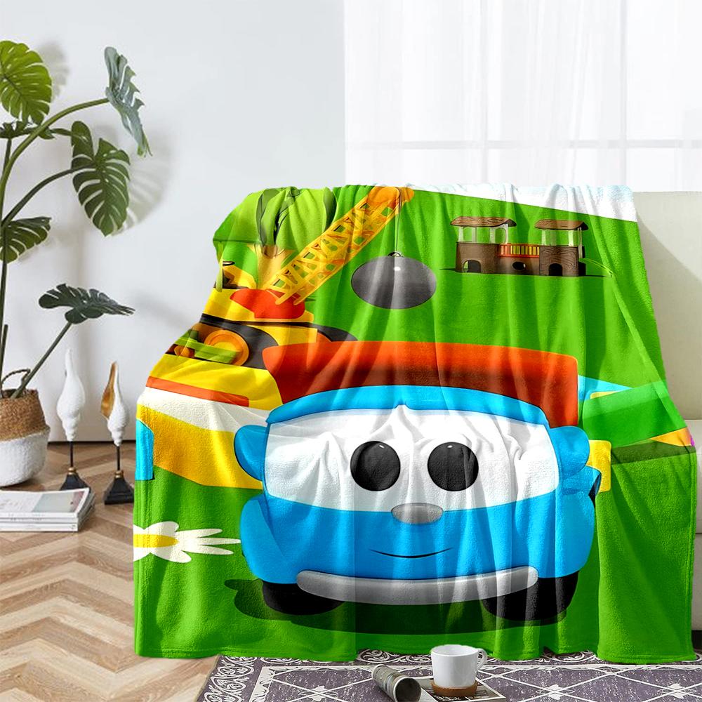 Cute Cars Theme Printed Blanket - Perfect for Couch, Bed, Travel & Outdoor Use | Machine Washable, Cozy & Durable.
