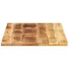 Table Top 80x50x2.5 cm Rectangular Rough Solid Wood Mango
