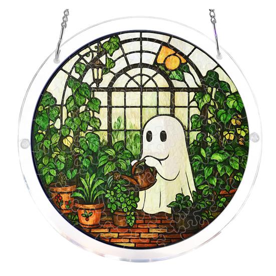 Halloween Acrylic Jigsaw Puzzle Suncatcher Stained Glass Style DIY Sun Catcher
