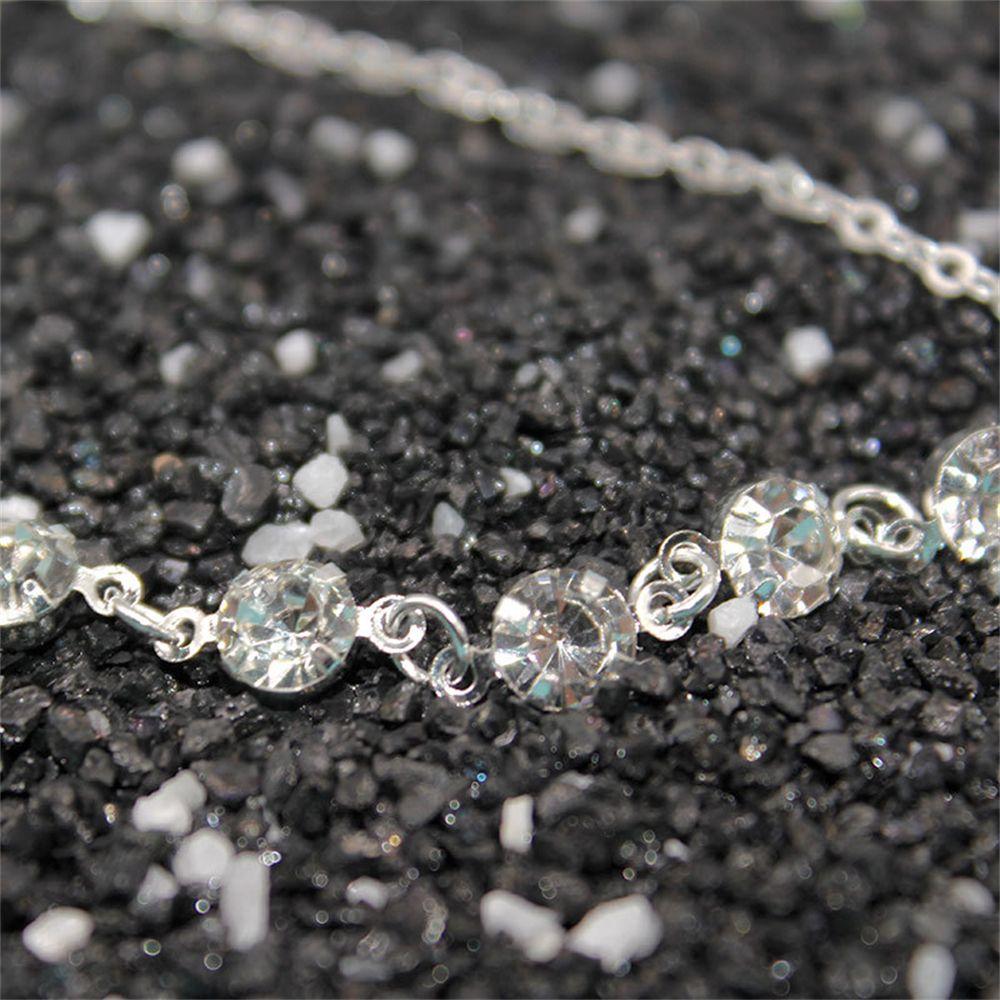 Silver Adjustable Summer Beach Jewelry Birthday Gift Rhinestone Anklets Barefoot Foot Chains Sandal