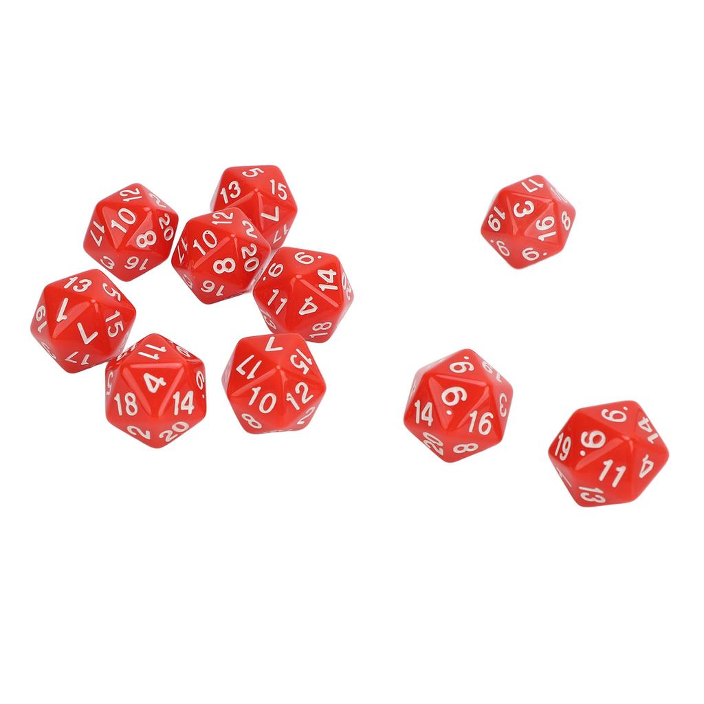 10PCS Polyhedral Dice Set Plastic Lightweight 20 Sided Dice for Role Playing Table Games
