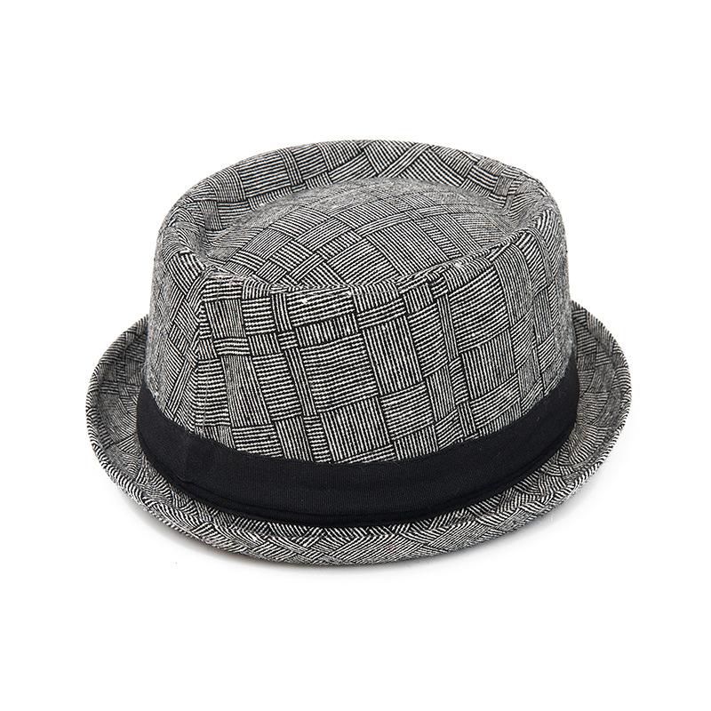 Autumn Winter Men's British Retro Jazz Hat Bowler Hat Women's Plaid Gentleman's Hood