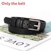 Womens Pu Leather Belt No Punching Required With Silver Buckle And Hollow Design
