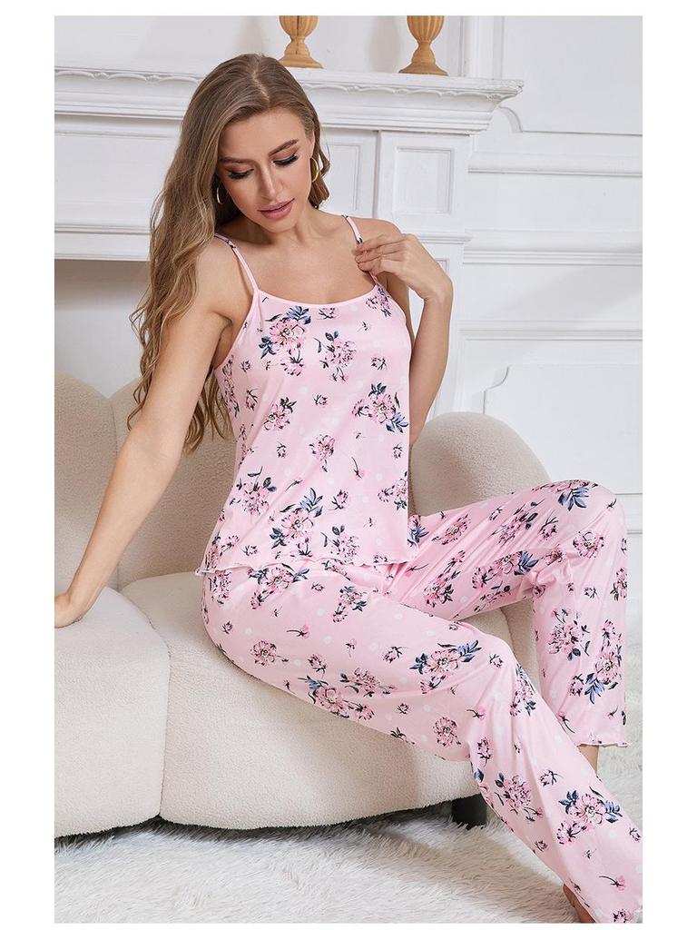 Three-Piece Pajama Set: Robe, Long Pants & Camisole In European & American Sizes