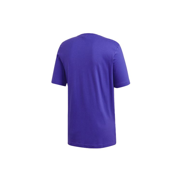 Adidas Originals Trefoil Sports Short Sleeve T-Shirt Men Tops Purple FM3696