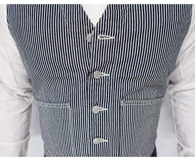 Kojima Jeans Work Made in One Men's Vest, Japan, Wash, RNB-568-Indigo-M