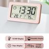Wall Clock Temperature and Humidity Mini Digital Clock Hygrometer Battery Powered. 12/24H Electronics Thermometer Table Alarm