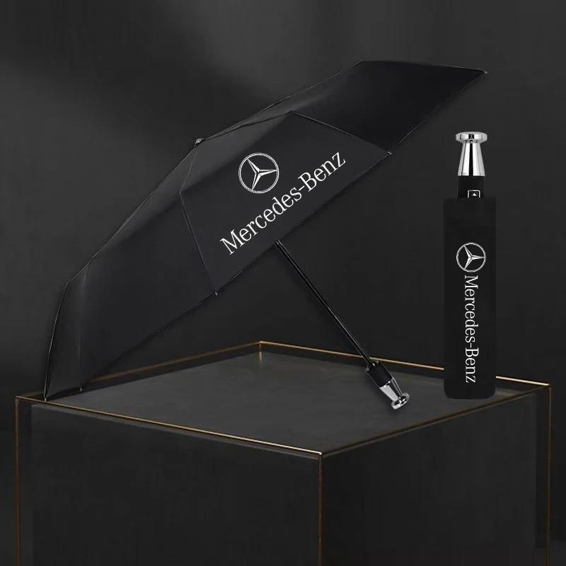 Mercedes Benz A B C E S Class AMG GLA GLB GLC GLE CLA CLS SLC GLS GLK SLK Vito Car Automatic Folding Windproof Sunshade Umbrella CJ7