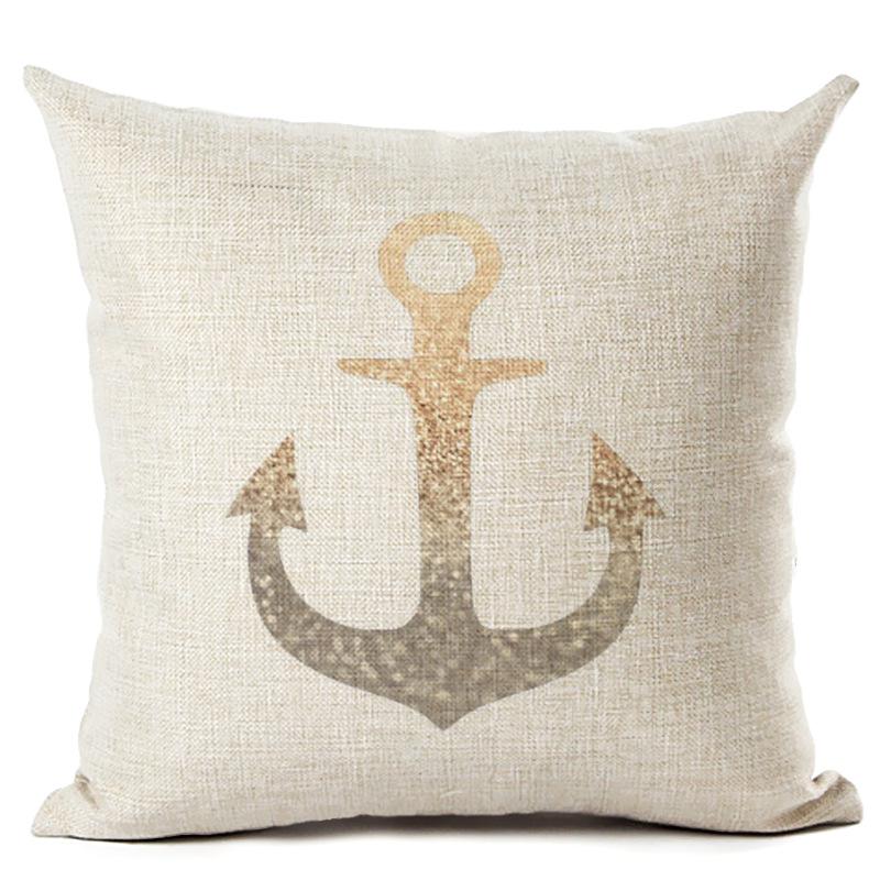 

Чехол на подушку из хлопка и льна в скандинавском стиле с рисунком морского корабля, декоративная наволочка Cojines Almofadas