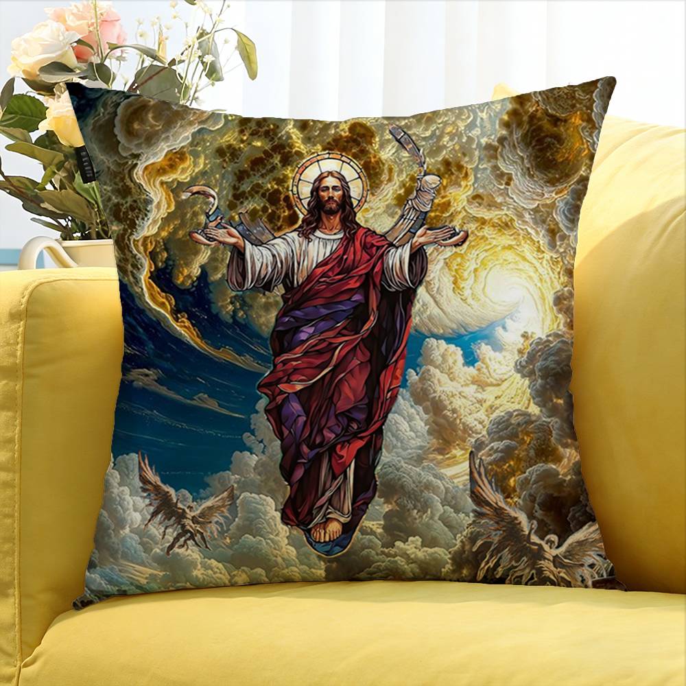 Russia Jesus Artists Canvas Painting  Various Sizes Square Pillow Case For Car Home Bedchamber Decor