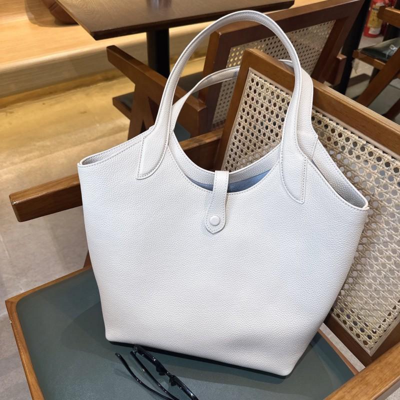 

2026 Top-layer Cowhide Tote Bag Female Lazy One-shoulder Underarm Commuter Large Capacity Casual 29 білий