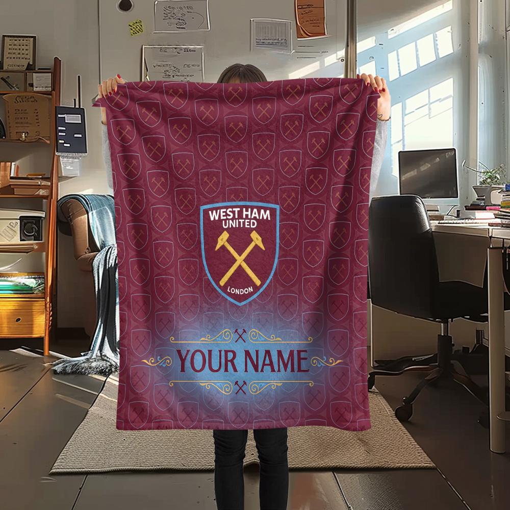 Benutzerdefinierte West Ham United Flanelldecke, Hohe Qualität, Bequem für alle Jahreszeiten, Heimdekoration, Wärme und Komfort