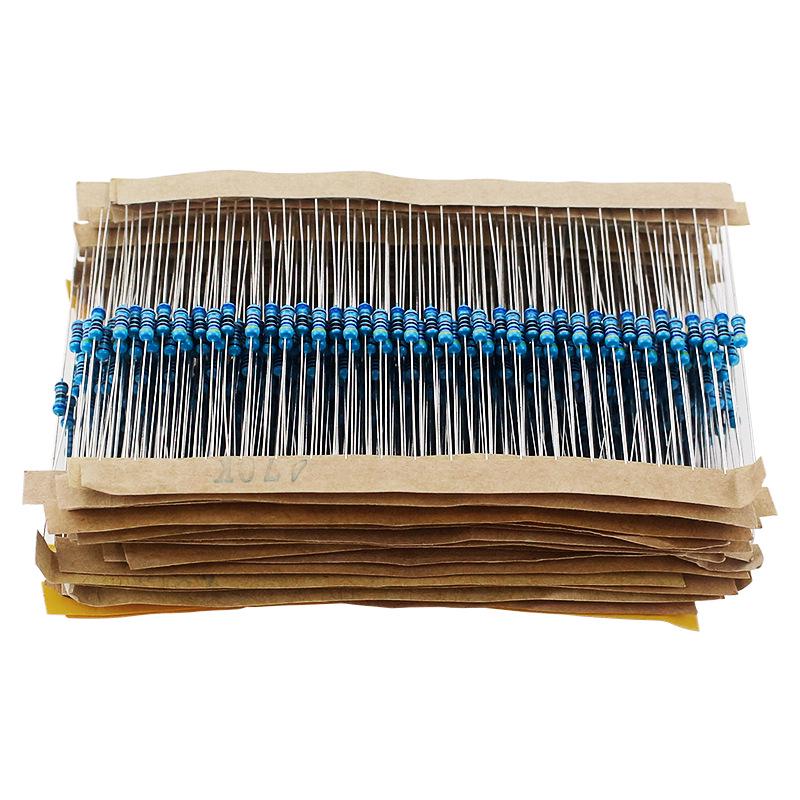 600-Piece 1% Precision Metal Film Resistor Set, 1/4W, 5-Band, 30 Resistance Values