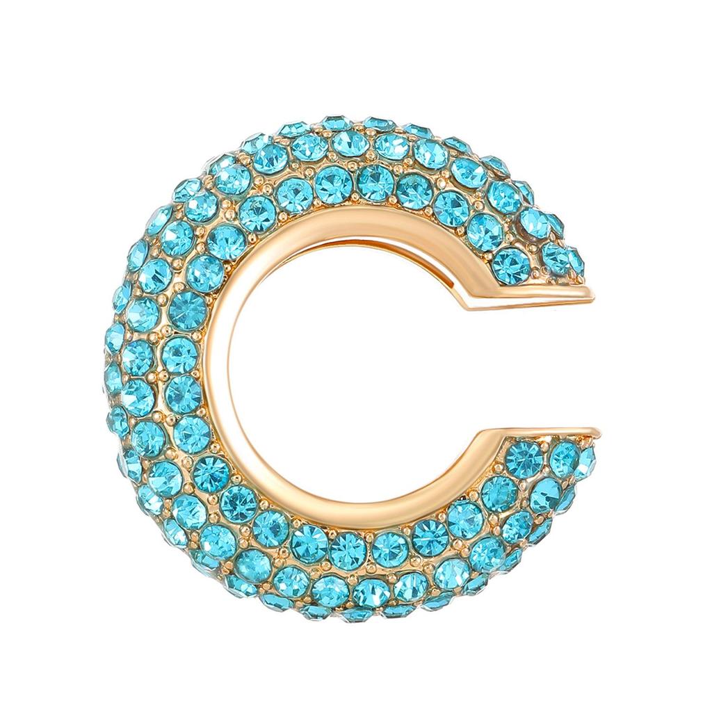 European & American Popular C-shaped Rhinestone Ear Cuff Earrings, No Piercing Needed for Women
