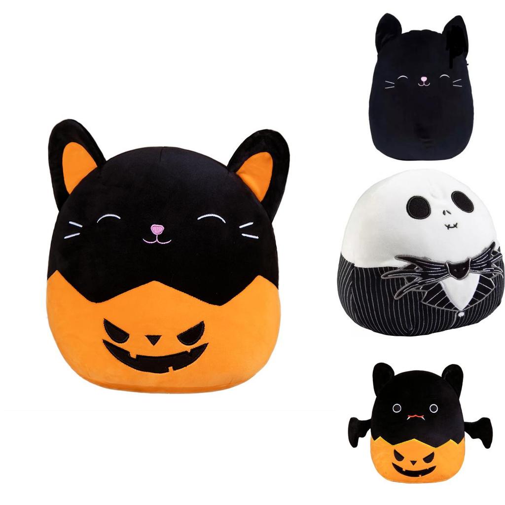 Double-sided Design Squishmallows Pumpkin Bat And Cat Plush Toy