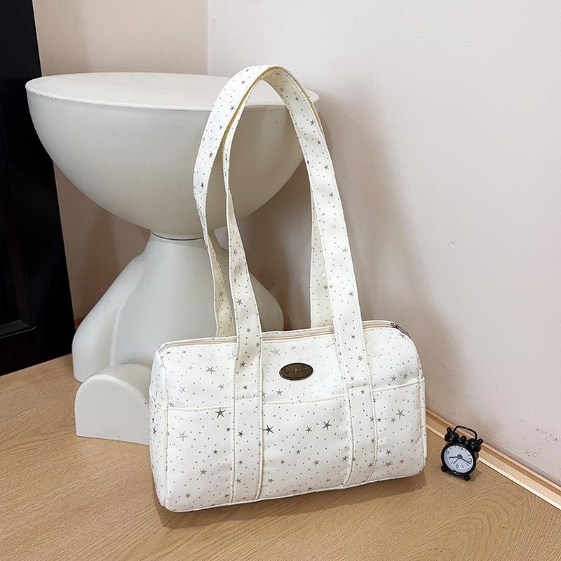Polka Dot Star Pillow Shoulder Bags for Women Large Capacity Ladies Travel Tote Handbags Versatile Multi-Pocket Underarm Bag