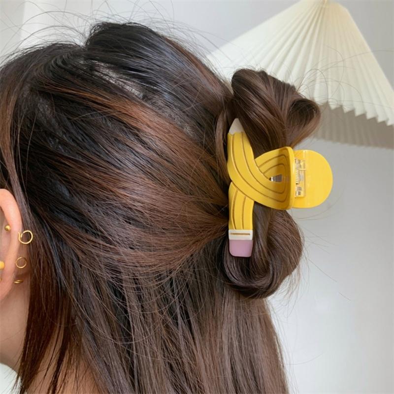 Elegant Pencil Hair Claw for Women Girl Creative Shape Claw Clip Hair Grip Ponytail Holder Back To School Hair Decors