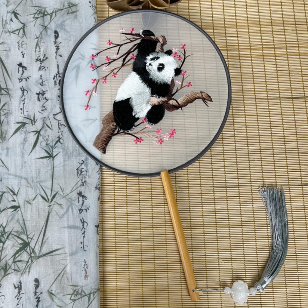 Ancient Style Transparent Embroidered Round Fan Ancient Style Hanfu Accessories Embroidered Fan