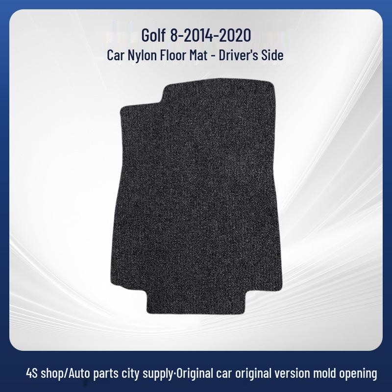 Black Nylon Floor Mats for Volkswagen Golf 8 (2014-2020) - Full Coverage, Dirt-Resistant.