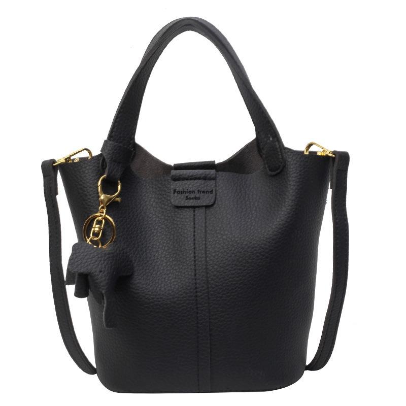 Damen PU-Leder Eimer Tasche Modisch Französisch Nische Designer Große Kapazität Vielseitig Pendler Crossbody Tasche Reise Tragetasche