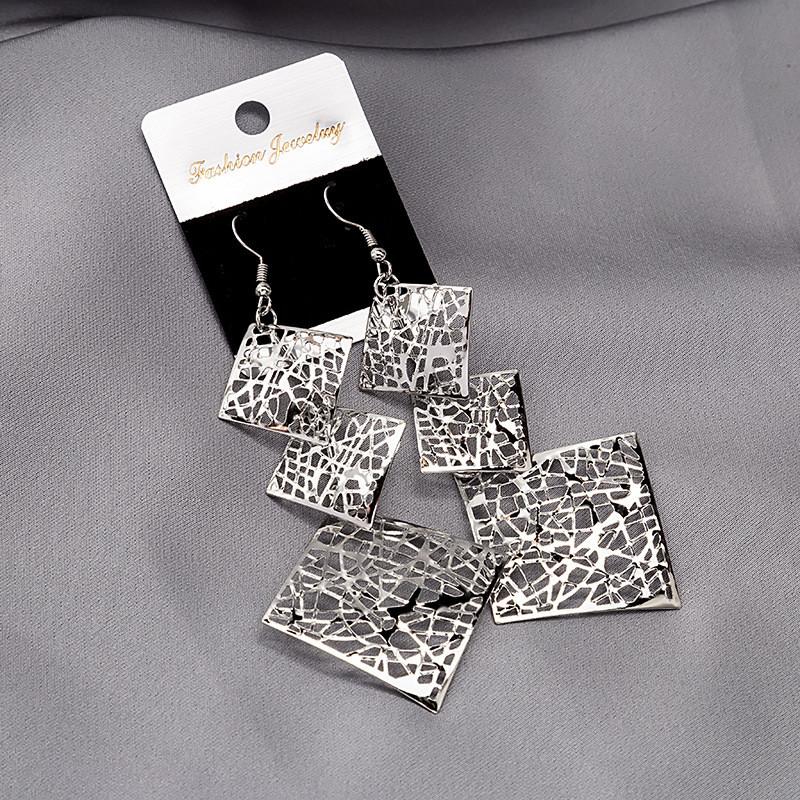 Fashion Round Star Pendant Long Tassel Earrings For Women Girls Simple Style Geometric Shaped Stud Ear Jewelry Party Gifts
