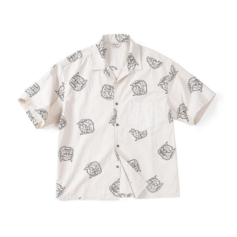 Madden Retro Print Linen off-White Short Sleeve Parka