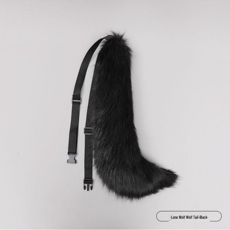 Plush Animal Ear and Tail Set - Cat Ears, Wolf Ears, and Tail Headband