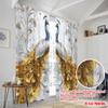 2pcs,2D plane printing Curtain Popular Peacock Mirror Durable 100% Polyester Fabric (without rod) Gifts Use for Bedroom Living