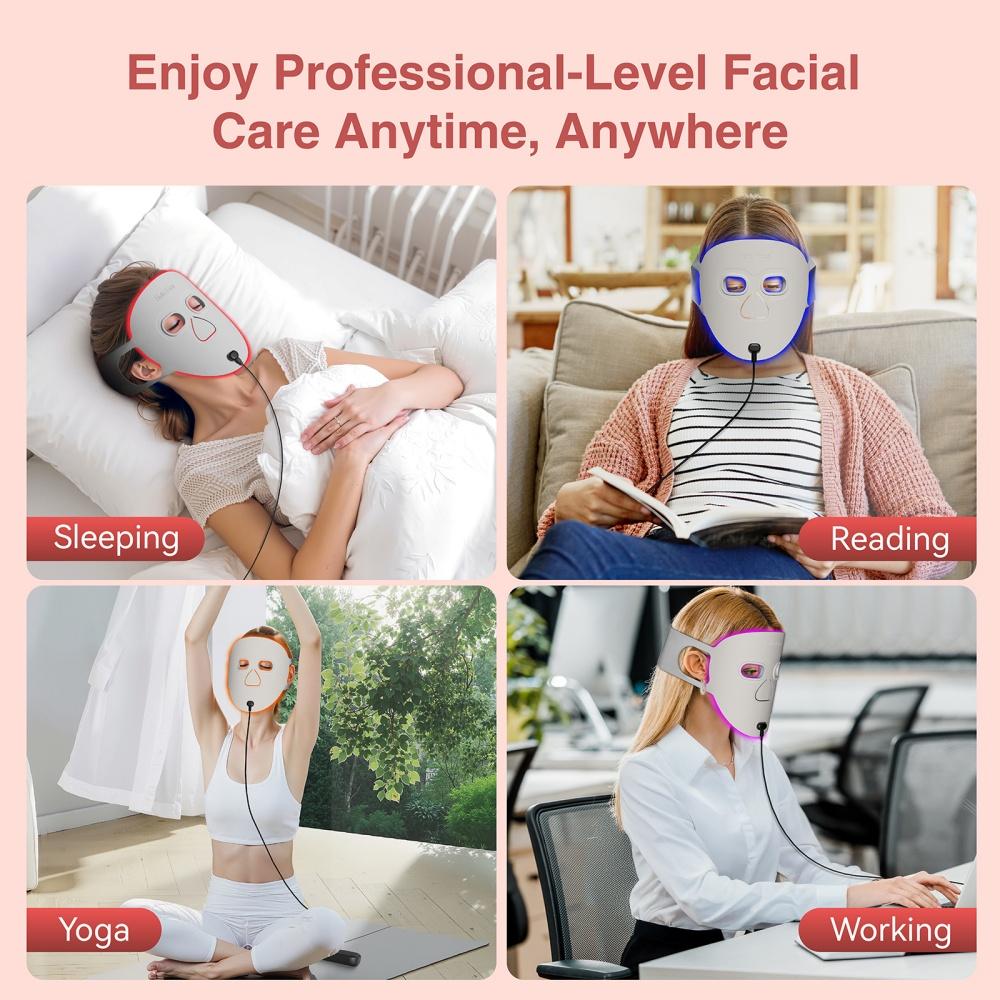 Hello Face LED Red Light Therapy Mask Near-Infrared Light Therapy Facial Mask Soft Wireless Portable PDT Device