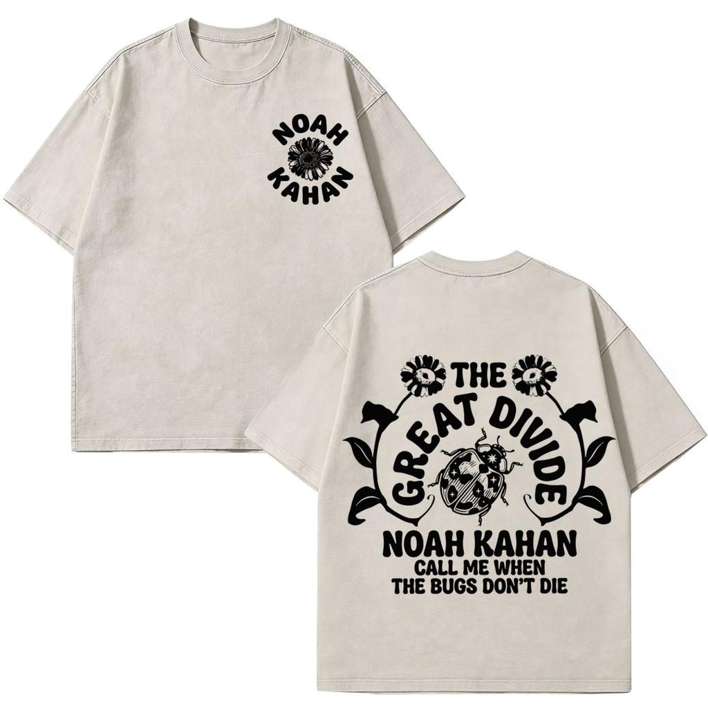 Noah Kahan The Great Divide Tour 2026 Graphics Vintage Gewassen T-shirt Heren Dames Mode T-shirts Los Katoen Vintage T-shirts